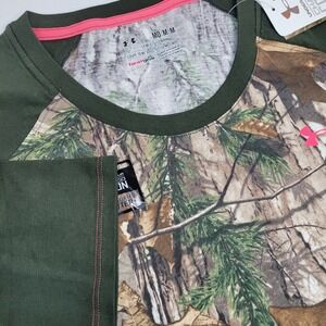 Under Armour Realtree Camo T-Shirt Womens Medium‎ Green NEW 3/4 Sleeve 1239908